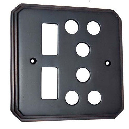 Buy 2 Small Decora & 2 Triplex Border Brass Switch Plate-Premium Harware Products Online - Adonai Hardware