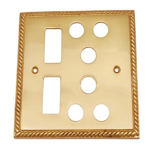 Buy 2 Small Decora & 2 Triplex Georgian Brass Switch Plate-Premium Harware Products Online - Adonai Hardware