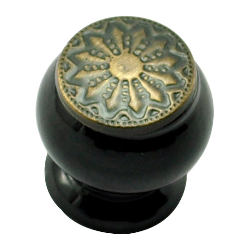 Buy 26mm Mushroom Wooden Cabinet Knob with Antique Brass Coin-Premium Harware Products Online - Adonai Hardware