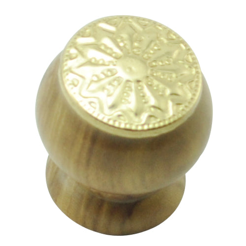 Buy 26mm Mushroom Wooden Cabinet Knob with Polish Lacquered Coin-Premium Harware Products Online - Adonai Hardware