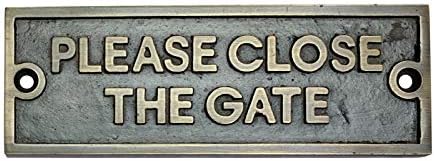 Buy Rectangular Please Close The Gate Brass Door Sign-Premium Harware Products Online - Adonai Hardware