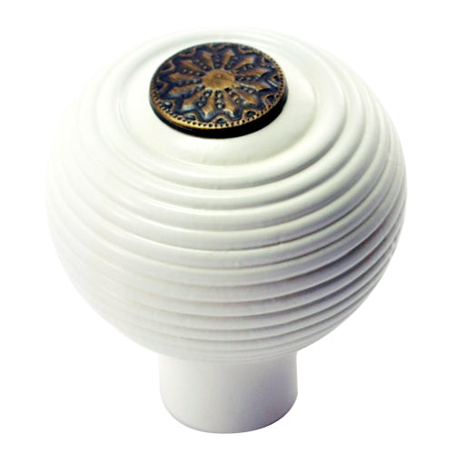 Buy 55mm Round Wooden Cabinet Knob with Antique Brass Coin-Premium Harware Products Online - Adonai Hardware