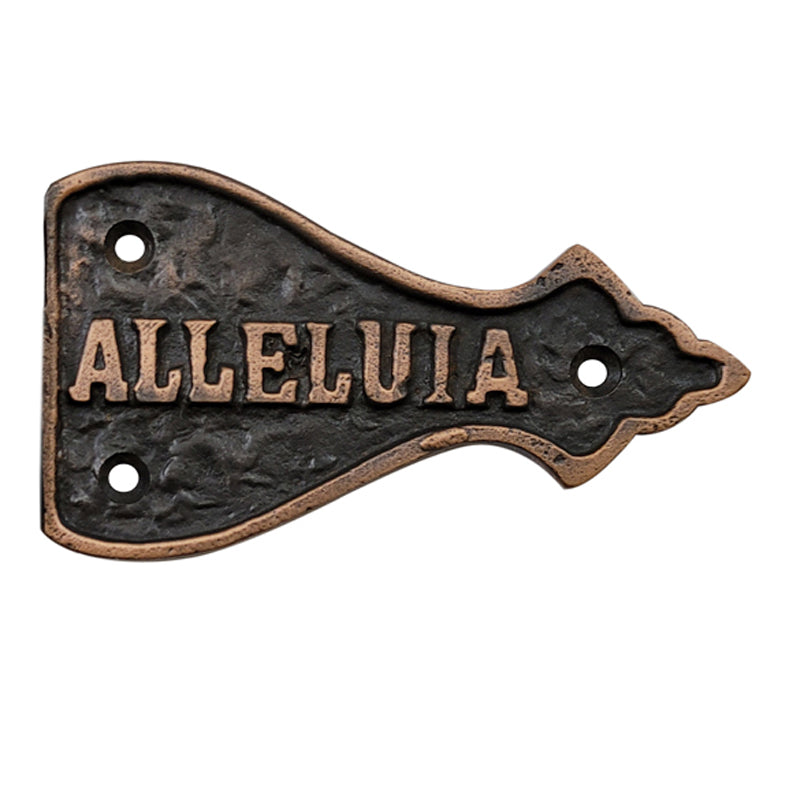 Buy 4 Inch Alleluia Antique Cast Iron Vintage False or Faux or Dummy Hinges Front Engraved with Letters-Premium Harware Products Online - Adonai Hardware