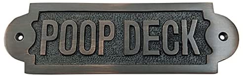 Buy Poop Deck Brass Door Sign-Premium Harware Products Online - Adonai Hardware