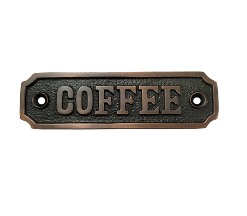 Buy Small Coffee Brass Door Sign-Premium Harware Products Online - Adonai Hardware