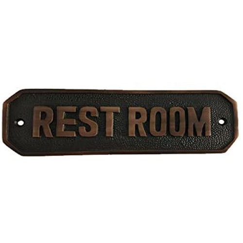 Buy Rectangular Rest Room Brass Door Sign-Premium Harware Products Online - Adonai Hardware