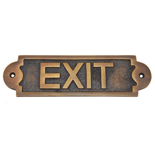 Buy Exit Brass Door Sign-Premium Harware Products Online - Adonai Hardware