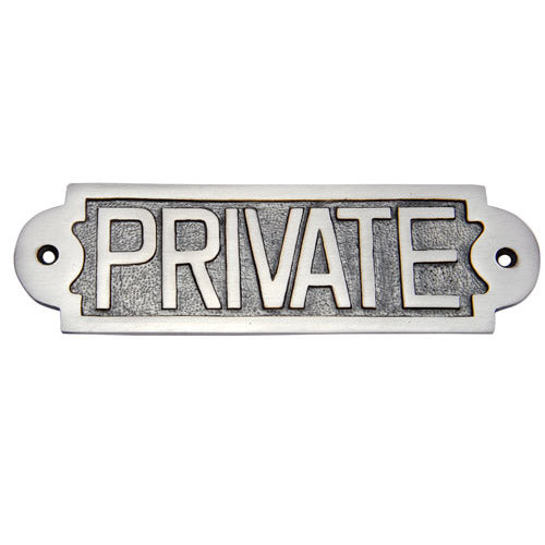 Buy Medium Private Brass Door Sign-Premium Harware Products Online - Adonai Hardware