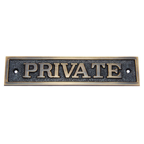 Buy Rectangular Private Brass Door Sign-Premium Harware Products Online - Adonai Hardware