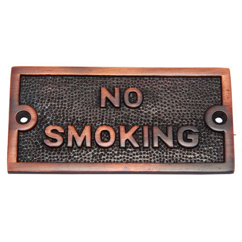 Buy Small No Smoking Brass Door Sign-Premium Harware Products Online - Adonai Hardware