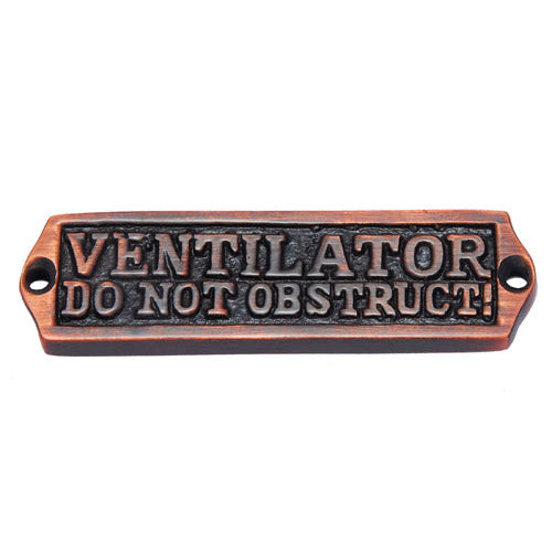 Buy Ventilator Do Not Obstruct Brass Sign-Premium Harware Products Online - Adonai Hardware